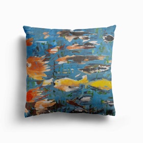 Rote Fische Canvas Cushion